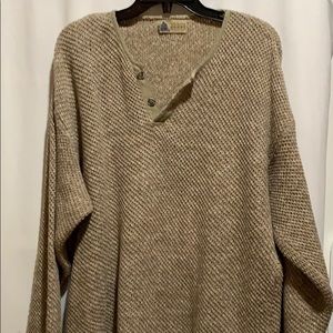 UNLIMITED QUEST HENLEY SWEATER SZ XL MARBLED TAN